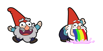 Gravity Falls Shmebulock & Gnome Throwing Up Rainbow cute cursor
