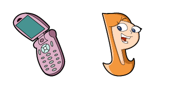 Phineas and Ferb Candace Flynn & Phone cute cursor