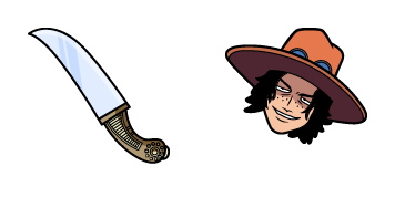 One Piece Portgas D. Ace & Knife cute cursor