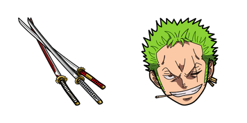 One Piece Roronoa Zoro & Swords Animated cute cursor