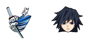 Demon Slayer Giyu Tomioka & Blue Nichirin Blade Animated cute cursor