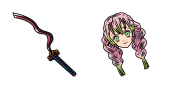Demon Slayer Mitsuri Kanroji & Nichirin Whip-Katana Animated cute cursor