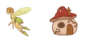 Fairycore Fairy & Mushroom House Animated cute cursor