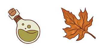 Fairycore Potion & Autumn Leaf Animated cute cursor
