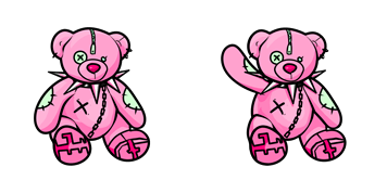 Pink Punk Teddy Bear cute cursor