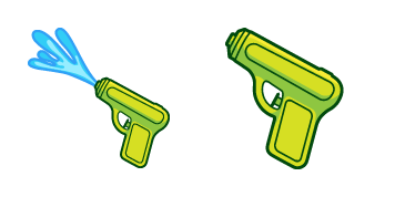 Green Water Gun Toy Animated cute cursor
