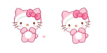 Hello Kitty & Hearts Pixel Animated cute cursor