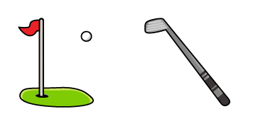 Golf Hole & Club Animated cute cursor