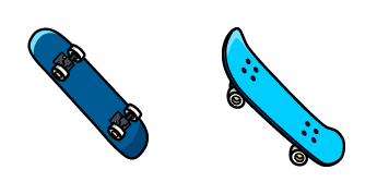 Flipping Blue Skateboard Animated cute cursor