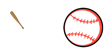 Baseball Bat Hitting Ball Animated cute cursor