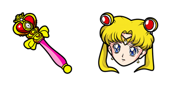 Sailor Moon & Spiral Heart Moon Rod cute cursor