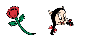 Looney Tunes Petunia Pig & Flower cute cursor