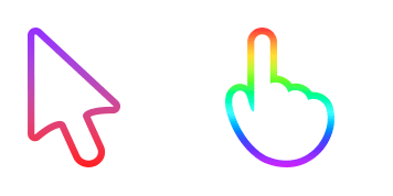 White & Rainbow Stroke Gradient Animated cute cursor