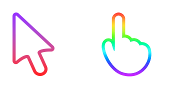 Transparent & Rainbow Stroke Gradient Animated cute cursor