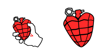 Green Day Heart-Shaped Grenade Animated cute cursor