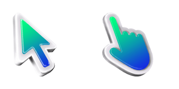 3D Green & Blue Mac cute cursor