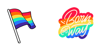 LGBTQ Flag & Born This Way Animated cute cursor