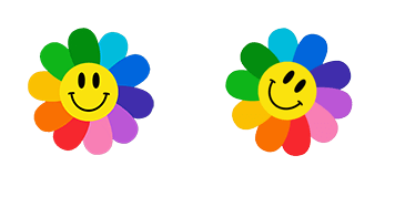 Rainbow Flower Smiley Face Animated cute cursor