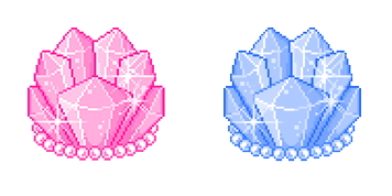 Pink & Blue Crystal Pixel Animated cute cursor