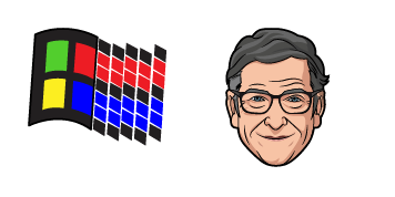 Bill Gates & Windows 95 Logo Animated cute cursor